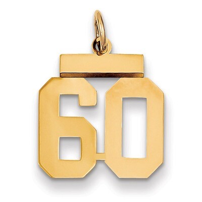 Number 60 Charm 14k Gold Small Polished LS60, MPN: LS60, 883957033839