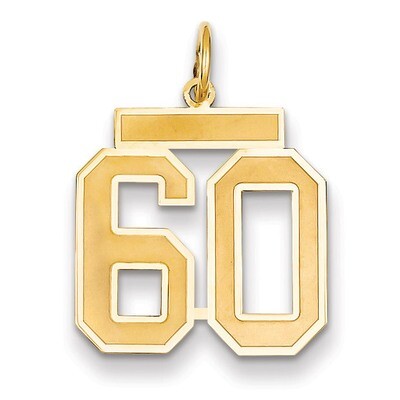 Number 60 Charm 14k Gold Medium Satin LSM60, MPN: LSM60, 883957074887