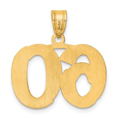 Number 60 Pendant 14k Gold Polished Etched AEN60, MPN: AEN60, 196904080726