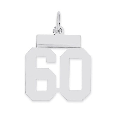 Pendant Number 60 Polished Sterling Silver Small QSS60, MPN: QSS60, 883957101545