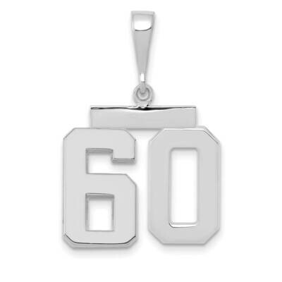 Number 60 Charm 14k White Gold Polished Medium WMP60, MPN: WMP60, 196904075692