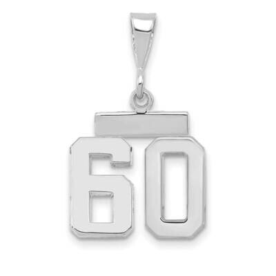 Number 60 Charm 14k White Gold Polished Small WSP60, MPN: WSP60, 196904074855