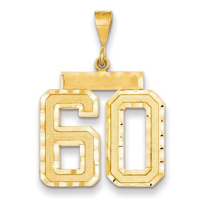 Number 60 Charm 14k Gold Large Diamond-cut LN60, MPN: LN60, 883957122519