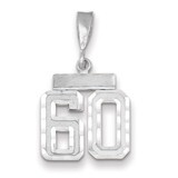 Number 60 Charm Small Diamond -cut 14k white Gold WSN60, MPN: WSN60, 883957114453