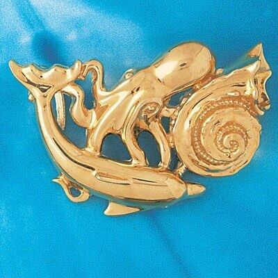 Dazzlers Jewelry Dolphin Slide Pendant Necklace Charm Bracelet in Yellow, White or Rose Gold 60, MP…