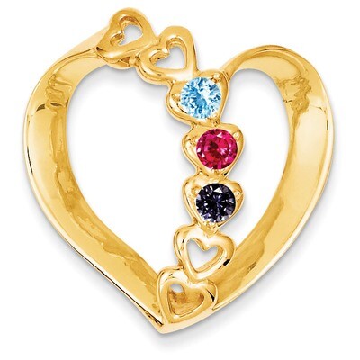 3 Birthstones Mothers Heart Slide 14k Gold Polished XMP4/3, MPN: XMP4/3, 883957474106