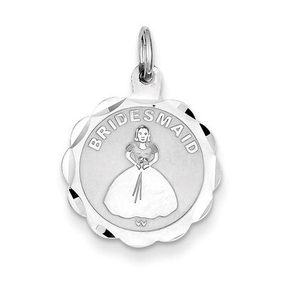 Bridesmaid Disc Charm Sterling Silver QC2106, MPN: QC2106, 883957488271