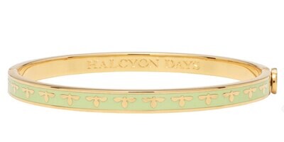 Halcyon Days 6mm Bee Meadow Gold Hinged Bangle Bracelet HBBEE3906G, MPN: HBBEE3906G,