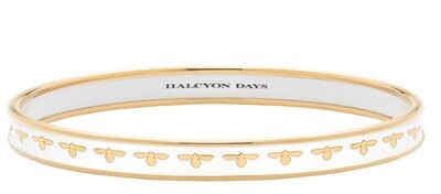 Halcyon Days 6mm Bee Cream Gold Small Bangle Bracelet PBBEE0406GS, MPN: PBBEE0406GS,