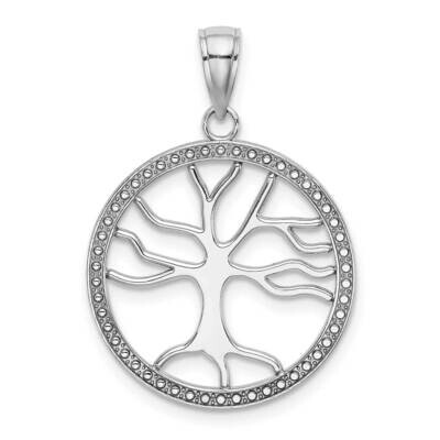 Large Tree of Life In Round Frame Charm 14k White Gold K7341W, MPN: K7341W, 637218168484