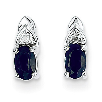 Sapphire Diamond Earring 14k White Gold Genuine XBS251, MPN: XBS251, 883957374017