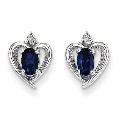 Sapphire Diamond Earring 14k White Gold Genuine XBS467, MPN: XBS467, 883957445069
