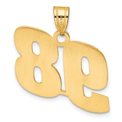 Block Number 98 Pendant 14k Gold Polished BN98, MPN: BN98, 196904078648