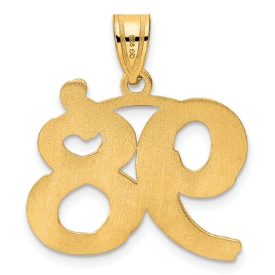 Number 98 Pendant 14k Gold Polished Etched AEN98, MPN: AEN98,