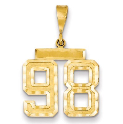 Number 98 Charm 14k Gold Medium Diamond-cut  MN98, MPN: MN98, 883957140100