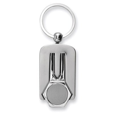 Nickel-plated Polished and Satin Golf Divot Key Ring GP2867, MPN: GP2867, 886774669915
