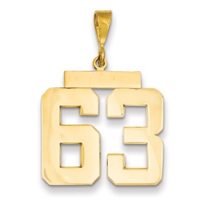 Number 63 Charm 14k Gold Large Polished LP63, MPN: LP63, 883957067551
