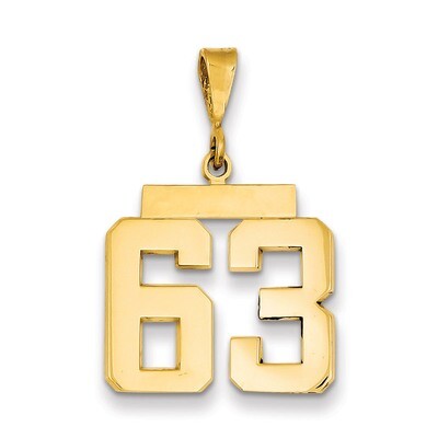 Number 63 Charm 14k Gold Medium Polished MP63, MPN: MP63, 883957135571