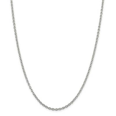 2.75mm Cable Chain 26 Inch Sterling Silver QCL080-26, MPN: QCL080-26,