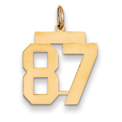 Number 87 Charm 14k Gold Medium Polished LM87, MPN: LM87, 883957138176