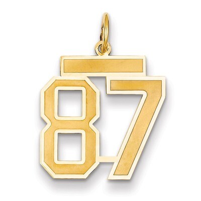 Number 87 Charm 14k Gold Medium Satin LSM87, MPN: LSM87, 883957076454