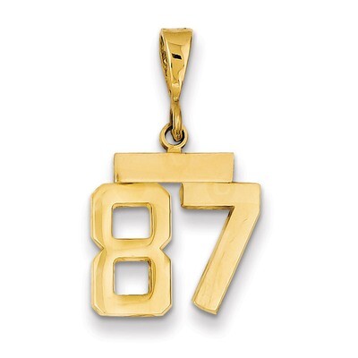 Number 87 Charm 14k Gold Small Polished SP87, MPN: SP87, 883957144870