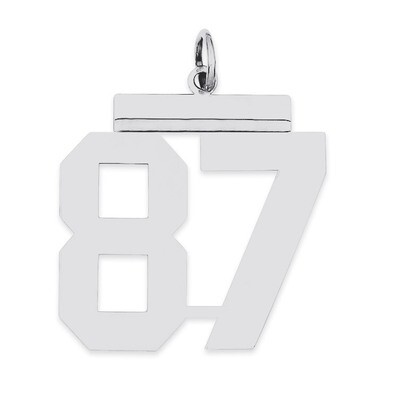 Charm Number 87 Polished Sterling Silver Large QPL87, MPN: QPL87, 191101281372