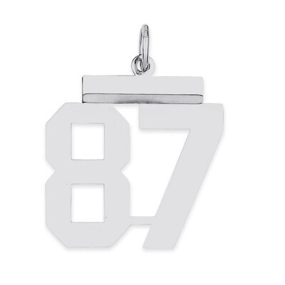 Pendant Number 87 Polished Sterling Silver Medium QMS87, MPN: QMS87, 191101278594
