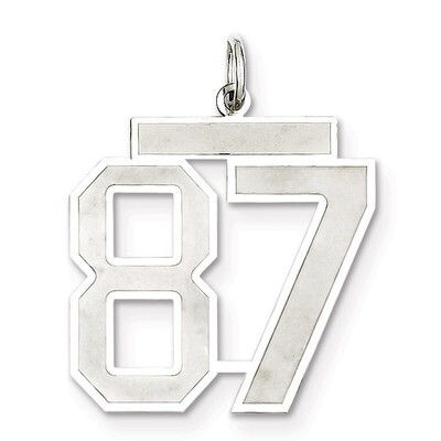 Pendant Number 87 Satin Sterling Silver Large QPP87, MPN: QPP87, 191101282263