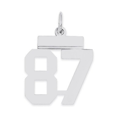 Pendant Number 87 Polished Sterling Silver Small QSS87, MPN: QSS87, 883957102313