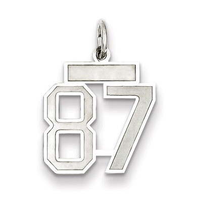 Charm Number 87 Satin Sterling Silver Small QPS87, MPN: QPS87, 191101283154