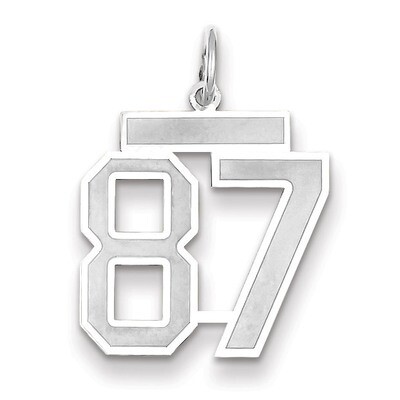 Number 87 Charm Medium Satin 14k white Gold WSM87, MPN: WSM87, 883957079493