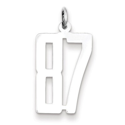 Charm Number 87 Elongated Pol Sterling Silver Small QES87, MPN: QES87, 191101190698