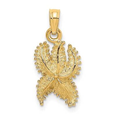 Starfish Charm 14k Gold Textured K8069, MPN: K8069, 637218060627