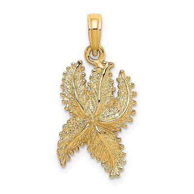 Starfish Charm 14k Gold Textured K8068, MPN: K8068, 637218060610