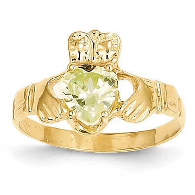 August Birthstone Claddagh Ring 14k Gold R494, MPN: R494, 883957285122