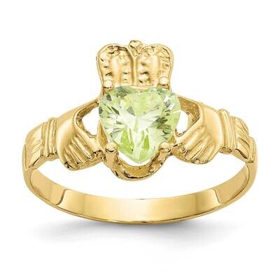August Birthstone Claddagh Ring 10k Gold 10R494, MPN: 10R494, 191101714955