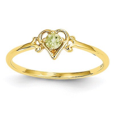 Genuine August Birthstone Heart Ring 14k Gold YC431, MPN: YC431, 883957323992