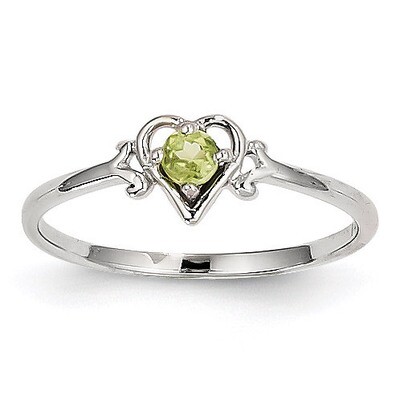 August Birthstone Heart Ring 14k White Gold Genuine YC419, MPN: YC419, 883957323879