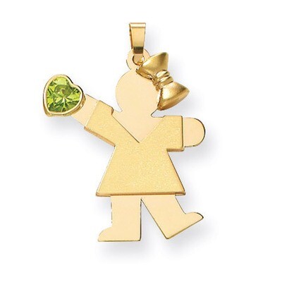 August Birthstone Charm 14k Gold Girl with Cubic Zirconia XK264AUG, MPN: XK264AUG, 883957377421