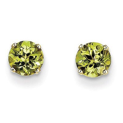 5mm Peridot Earrings August 14k Gold XBE68, MPN: XBE68, 883957217468