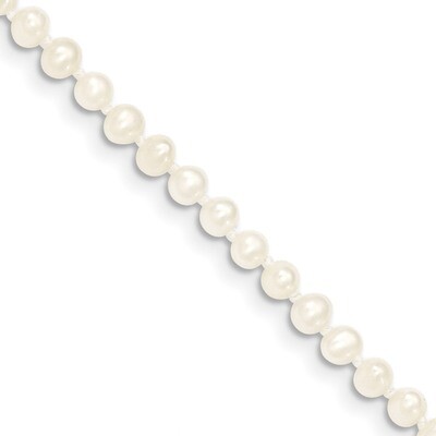 5 Inch 3-4mm White Fresh Water Cultured Pearl Bracelet 14k Gold XF450-5, MPN: XF450-5, 191101904059