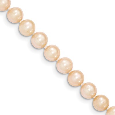 4 Inch 6-7mm Egg Pink Fresh Water Cultured Pearl Bracelet 14k Gold XF508-4, MPN: XF508-4,