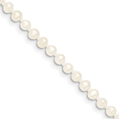 4 Inch 3-4mm White Fresh Water Cultured Pearl Bracelet 14k Gold XF450-4, MPN: XF450-4, 191101904042