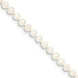 4 Inch 3-4mm White Fresh Water Cultured Pearl Bracelet 14k Gold XF450-4, MPN: XF450-4, 191101904042