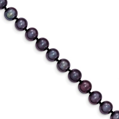 7-8mm Black Cultured Near Round Pearl Bracelet 7.5 Inch 14k Gold BPN070-7.5, MPN: BPN070-7.5, 81547…