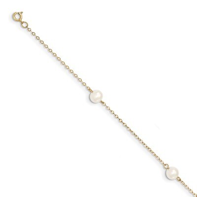 7.25 Inch 5-6mm White Fresh Water Cultured Pearl 3-Station Bracelet 14k Gold XF560-7.25, MPN: XF560…