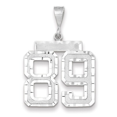 Number 89 Charm 14k white Gold Large Diamond -cut WLN89, MPN: WLN89, 883957124650