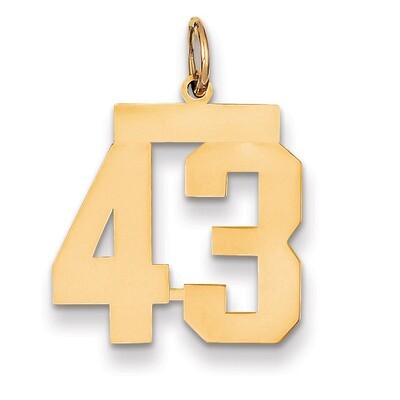 Number 43 Charm 14k Gold Medium Polished LM43, MPN: LM43, 883957134819