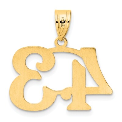 Number 43 Pendant 14k Gold Polished APN43, MPN: APN43, 196904080108